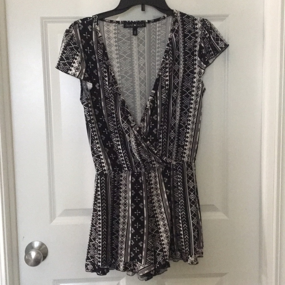 Black & white romper
